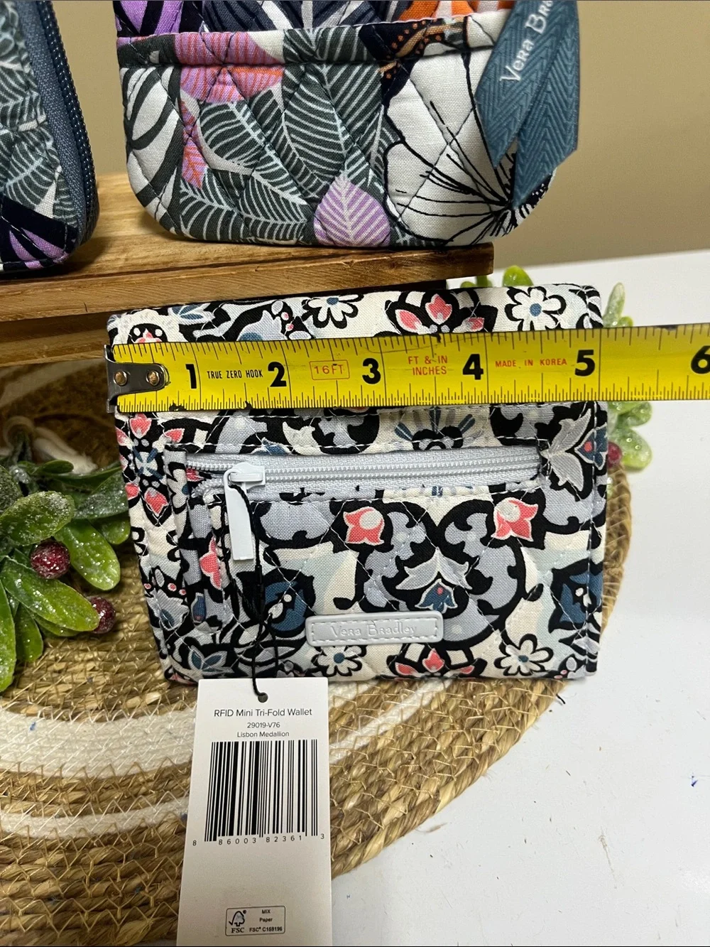 Bundle Vera Bradley mini wallet, luggage tag,small coin purse & travel wallet